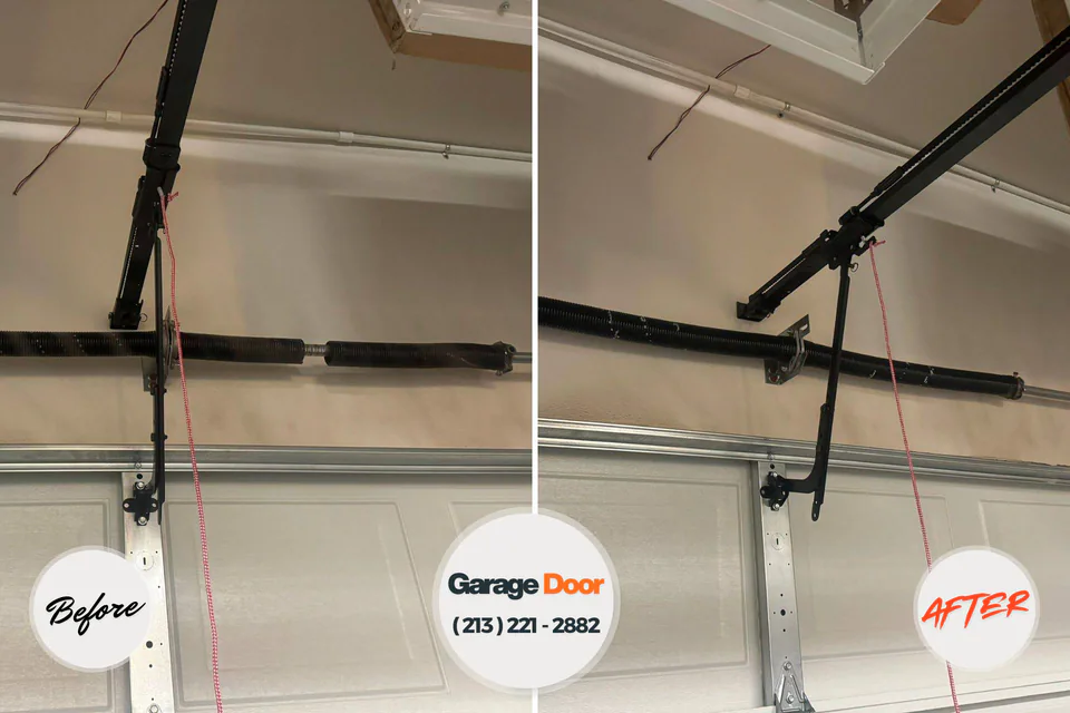 Before and after: garage door repair Detroit Lakes, MN